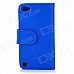 Stylish Protective Flip-Open PU Leather Case w/ Card Holder for Ipod Touch 5 - Blue Stylish Protective Flip-Open PU Leather Case w/ Card Holder for Ipod Touch 5 - Blue