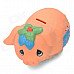 Cute Fat Pig with Flower Style PVC Coin Bank - Beige Red Cute Fat Pig with Flower Style PVC Coin Bank - Beige Red