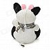 Cute Plush Cow Doll Toy with Scarf / Suction Cup - Black + White Cute Plush Cow Doll Toy with Scarf / Suction Cup - Black + White