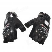 PRO-BIKER MCS-04 Motorcycle Racing Half-Finger Protective Gloves - Black (Size L / Pair)