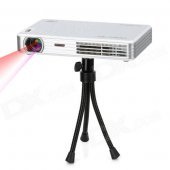 MOV298D LED Projector w/ Internal 8GB Memory / TF Slot / HDMI / AV / VGA / TV - White + Silver
