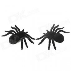 0130 Novelty Lint Verisimilitude Spiders Toy - Black (2 PCS)