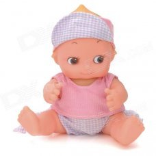 ALEESHA Cute Vinyl Baby Doll w/ Sound Effect - Pink (3 x LR44 )