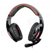 SADES SA-902 USB 2.0 Game Headphones w/ Microphone + Volume Control - Black + Red (300cm-Cable)