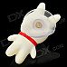 985 Plastic Cartoon Dog Doll w/ Suction Cup - White + Black + Red