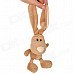 Cute Long-Eared Rabbit Style Plush Doll Toy w/ Suction Cup - Light Brown