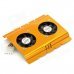 FS01 Dual-Fan 9-Blade Aluminum USB Fan for 3.5" HDD - Golden