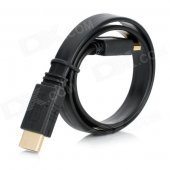 HDMI V1.4 Male to Male Flat Connection Cable - Black (50cm)