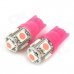 T10 / T13 1.5W 30lm 5-5050 SMD LED Pink Light Motorcycle Indicator / Instrument Lamp (12V / 2 PCS) T10 / T13 1.5W 30lm 5-5050 SMD LED Pink Light Motorcycle Indicator / Instrument Lamp (12V / 2 PCS)