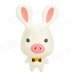 Cartoon Suction Cup Pig Nose Rabbit Toy - White + Pink