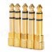 6.35mm Male to 3.5mm Female Audio Jack Adapters - Golden (5 PCS)