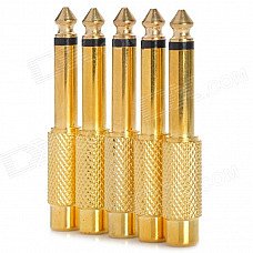 6.35mm Male to RCA Female Audio Jack Connectors - Golden (5 PCS) 6.35mm Male to RCA Female Audio Jack Connectors - Golden (5 PCS)