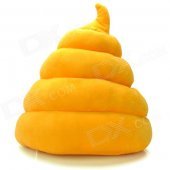 Creative Poo-Poo Style Plush Throw Pillow - Yellow