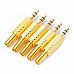 3.5mm Audio Connectors with Spring - Golden (5 PCS) 3.5mm Audio Connectors with Spring - Golden (5 PCS)