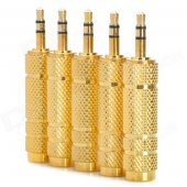 3.5mm Male to 6.35mm Female Audio Connection Adapters - Golden (5 PCS)