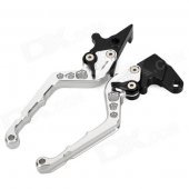 Universal Bike / Motorcycle Aluminum Brake Lever - Black + Silver (2 PCS)