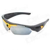 M064 5.0MP 720P Wide-Angle Sports Sunglasses Camcorder w/ TF - Black + Yellow