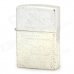 Retro Worn Tank Pattern Windproof Fluid Fuel Lighter - Silver