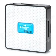 HD-58 USB 3.0 SD / TF / CF / MS / M2 / XD Card Reader - White + Blue + Black