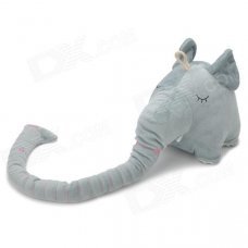 cbx1502 Cute PP Cotton + Plush Long Nose Elephant Toy - Grey
