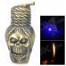 LED Eyes Skull Head Style Gas Lighter - Bronze