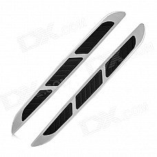 Car 617 Simulation Modified Engine Cover Air Flow Stickers - Black + Silver (Pair)