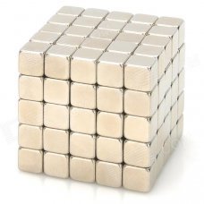 YSDX-630 5mm Neodymium Magnet Cube DIY Puzzle Set - Silver (125 PCS)