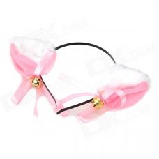 Cute Cat Ears Style Plush + Iron Headband Hair Band - White + Pink + Black Cute Cat Ears Style Plush + Iron Headband Hair Band - White + Pink + Black
