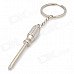 Zinc Alloy Tool Cross Screwdriver Keychain - Silver