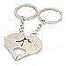Lovers Kiss Zinc Alloy Keychain - Silver (Pair)