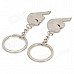 Lovers Kiss Zinc Alloy Keychain - Silver (Pair)