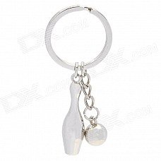 Bowling Zinc Alloy Keychain - Silver