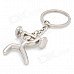 Human Weightlifting Zinc Alloy Keychain - Silver