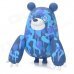 121202 Scribble Pattern Cute Large Claw Bear Toy - Blue