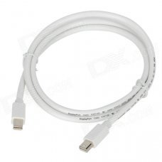 Mini DisplayPort DP Male to Male Data Cable - White (1m) Mini DisplayPort DP Male to Male Data Cable - White (1m)