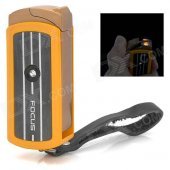 FOCUS F059 Rotary Aluminum Alloy + Plastic Windproof Butane Gas Jet Lighter - Golden Rod + Black