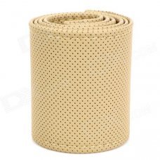DIY Hand Sewing Protective Fiber Leather Car Steering Wheel Cover - Beige DIY Hand Sewing Protective Fiber Leather Car Steering Wheel Cover - Beige