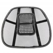 4232 Polyester + Cotton Car Back Cushion w/ Massage Beads - Black