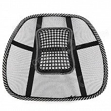 4232 Polyester + Cotton Car Back Cushion w/ Massage Beads - Black 4232 Polyester + Cotton Car Back Cushion w/ Massage Beads - Black