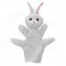 Cute Rabbit Animal Shaped Soft Cloth Hand Puppet - White + Pink