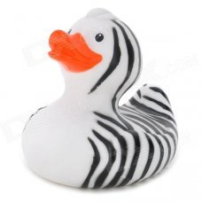 Zebra Grain Funny Floating Duck Bath Toy for Kids - White + Black + Orange