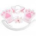 4-in-1 Cat Palm Gloves + Hair Clip + Cat Tail + Butterfly Tie for Cosplay - White + Pink 4-in-1 Cat Palm Gloves + Hair Clip + Cat Tail + Butterfly Tie for Cosplay - White + Pink