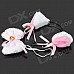 4-in-1 Cat Palm Gloves + Hair Clip + Cat Tail + Butterfly Tie for Cosplay - White + Pink 4-in-1 Cat Palm Gloves + Hair Clip + Cat Tail + Butterfly Tie for Cosplay - White + Pink
