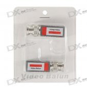 Video Balun Transceivers - Shielded BNC Video over UTP Cable Adapters (2-Piece Set)