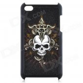 Skull Pattern Protective Plastic Back Case for Ipod Touch 4 - Black