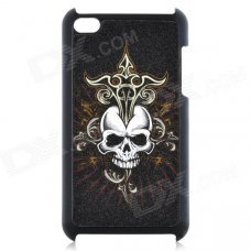 Skull Pattern Protective Plastic Back Case for Ipod Touch 4 - Black