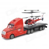 WJ-112601 2-in-1 Rechargeable 3.5-CH R/C i-Helicopter w/ 4-CH i-Truck Set - Red