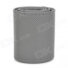 DIY Sewing Leather Fiber Car Steering Wheel Cover - Grey (37~38cm) DIY Sewing Leather Fiber Car Steering Wheel Cover - Grey (37~38cm)