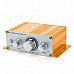 Aluminum Alloy 2-Channel 100W Audio Hi-Fi Stereo Amplifier for Car - Golden (DC 12V) Aluminum Alloy 2-Channel 100W Audio Hi-Fi Stereo Amplifier for Car - Golden (DC 12V)