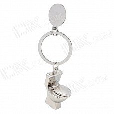 Creative Toilet Shape Zinc Alloy Keychain - Silver